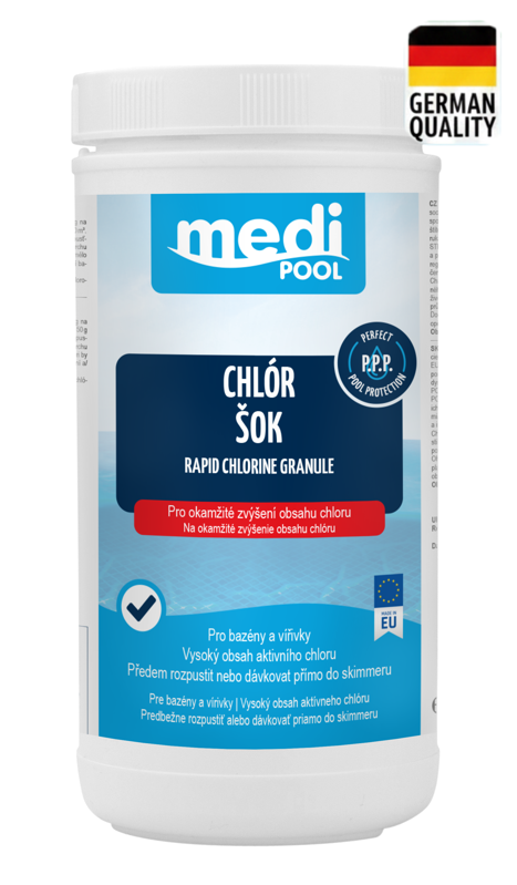 Bazénová chémia - Rapid - chlórový granulát 1,0 kg MediPOOL