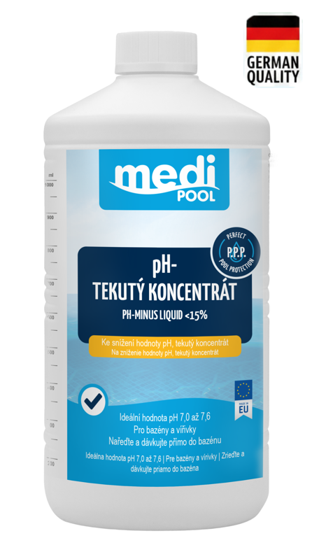 Bazénová chémia - PH- liquid 1,0 L MediPOOL