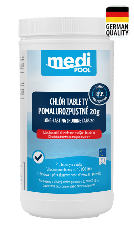 Bazénová chémia - Pomaly rozpustné tablety 20g 1,0 kg MediPOOL