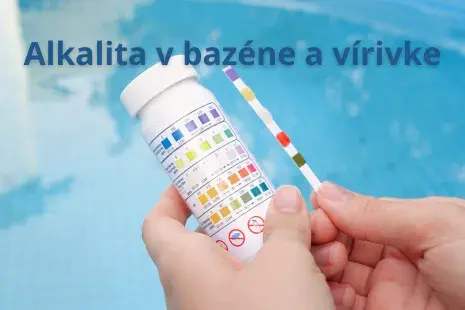 Infografika vysvetľujúca význam alkality pri bazéne so slanou vodou a solinátorom